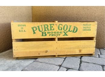 Antique Wood Fruit Box With Great Graphics  Upland Gold Wear Consistent With Age 12 ' X 26' X 12'