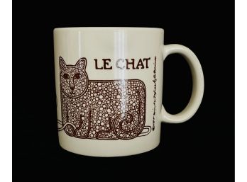Rare 1970s Mug By Taylor & N.G. With Cat Design-Le Chat