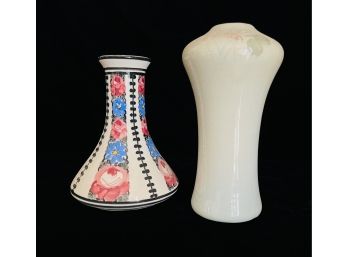 2 Vintage Signed Ceramic Vases