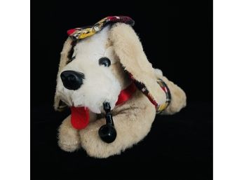 Vintage Stuffed Dog With Hat & Pipe