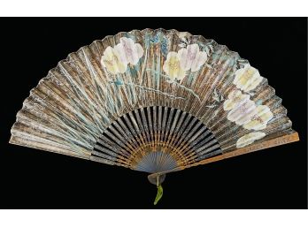 Antique Wood & Paper Japanese Fan
