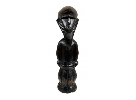 Hand Carved Wood African Sculpture With Beard From Ghana