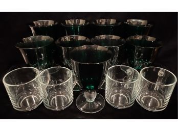 Large Lot Of Assorted Green Glassware