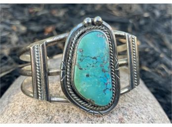 Vintage Silver And Turquoise Cuff Bracelet