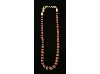Red Tiger's Eye And .925 Sterling Silver Necklace