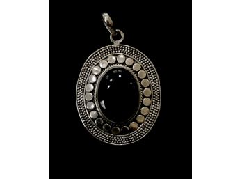 .925 Sterling Silver And Black Onyx Pendant
