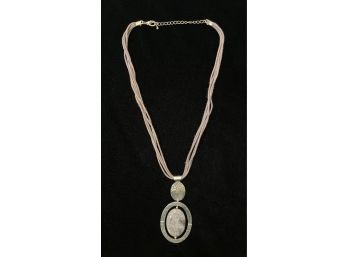 .925 Sterling Silver Pendant With A Lilac Color Stone
