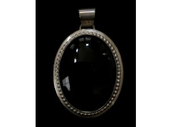 DTR Signed .925 Sterling Silver Black Onyx Pendant