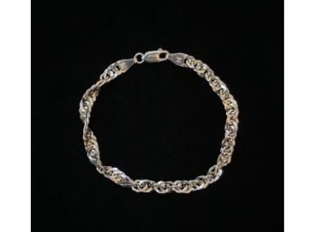 .925 Sterling Silver Rope Chain Bracelet.