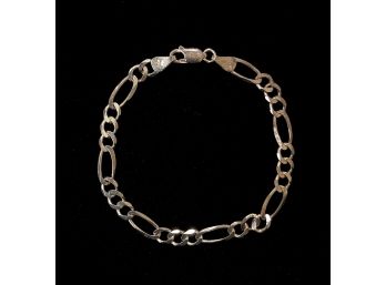 .925 Sterling Silver Figaro Chain Bracelet