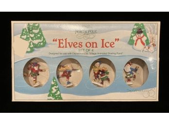 Department 56 North Pole Series 'Elves On Ice' Lot 2 Of 2