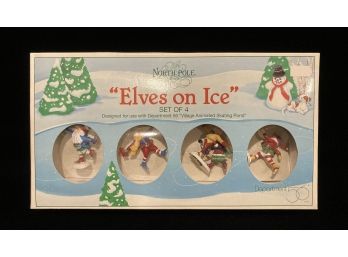 Department 56 North Pole Series 'Elves On Ice' Lot 1 Of 2
