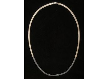 .925 Sterling Silver Long Herringbone Chain Necklace