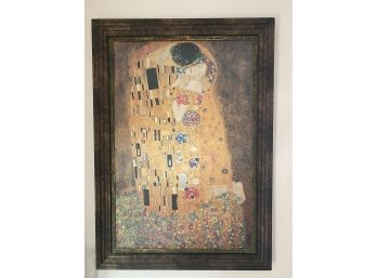 Professionally Framed Reproduction Print On Board “The Kiss” By Gustav Klimt