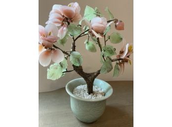 Beautiful Decorative Floral Plant Made Of Jade And Stones