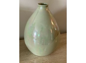 Iridescent Green Sculptural Vase