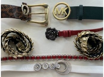 Collection Of Ladies Designer Belts Including Michael Kors And Guess