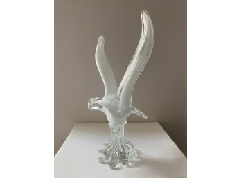 Murano Style Italian Glass Bird On Wave Pedestal