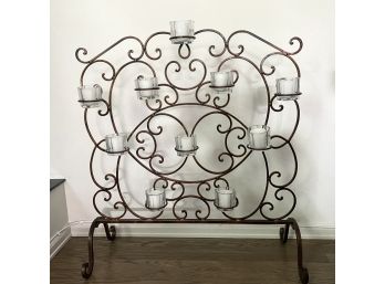 Wrought Iron Fire Place Screen With Scrollwork Detailing