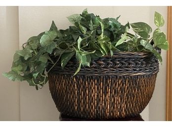 Large Faux Plant In Basket