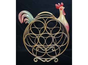Decorative Metal Chicken Wine Rack