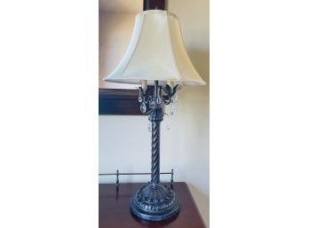 Table Lamp With Twisted Design & Crystal Drops