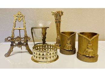 Assorted Brass & Gold Tone Decor Lot
