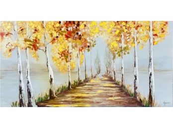 Tree Lined Path Print On Canvas