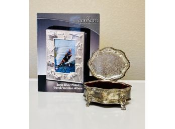 Silver Plated NIB Frame & Trinket Box
