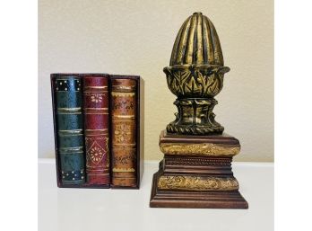 Faux Book Box & Decorative Finial