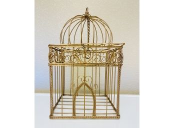 Gold Tone Metal Decorative Bird Cage