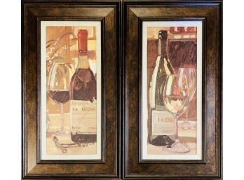 Pair Of Framed Wine Themed  Wall Art