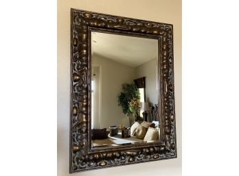 Large Wood Beveled Wall Mirror