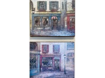 Pair Of French Cafe Wall Art Prints