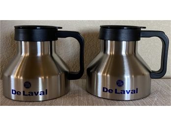 (2) NIB De Laval Stainless Steel Travel Mugs