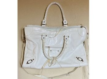 Large White Leather Purse/tote
