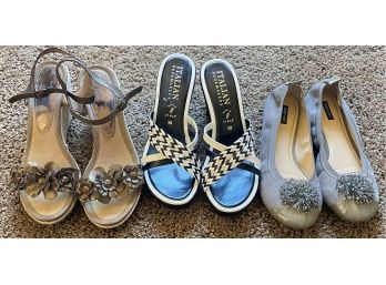 3 Piece Collection Of Size 10 Sandals & Flats