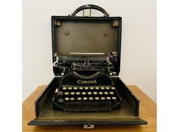 Early 1900s Corona Foldable Portable Typewriter With Case Model 3