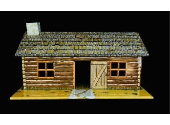 1950s Vintage Marx Tin Toy Log Cabin
