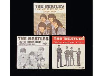 3 Vintage Beatle 45 Singles Records