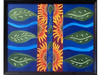 Abstract Leaf & Sunflower Framed Art By Pippin (2002)
