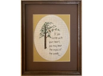 Cross Stitch Music Of The Woods Wall Piece