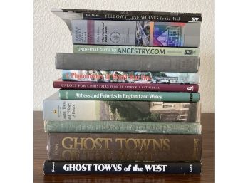 Assorted Lot Of Books Incl. Ghost Towns Of The West, Literary England, & More