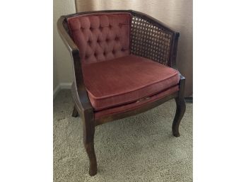 Vintage Upholstered & Wicker Chair