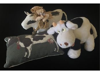 3 Piece Cow Collection Incl. Cow Belles Stuffed Toy, Decorative Figure & Pillow