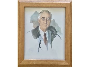 Watercolor Portrait Of Franklin D. Roosevelt
