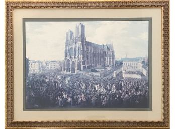 Framed Print Of Cavalcade Leading Louis XV To The Abbey Saint Remy Of Reims October 26