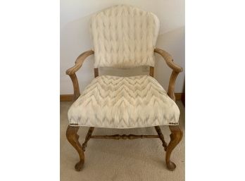 Wooden Wing Chair Pastel Padded Seat And Back