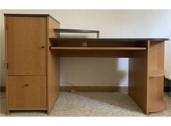 Round-ended Computer Desk W/ Pullout Keyboard Shelf