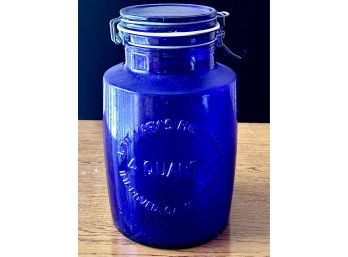 Vintage Cobalt Blue Glass Jar